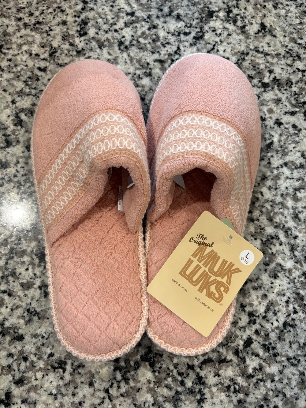 Muk Luks Women's Blush Pink Cozy Slide Slippers